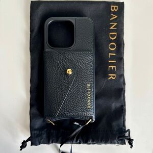 Bandolier Black Phone Case with Gold Accents